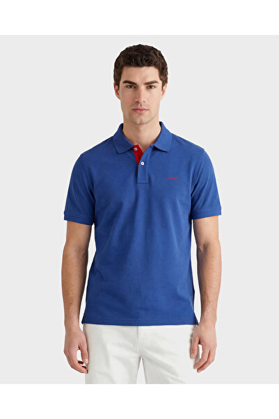 Gant Erkek Mavi Regular Fit Polo Yaka T-Shirt