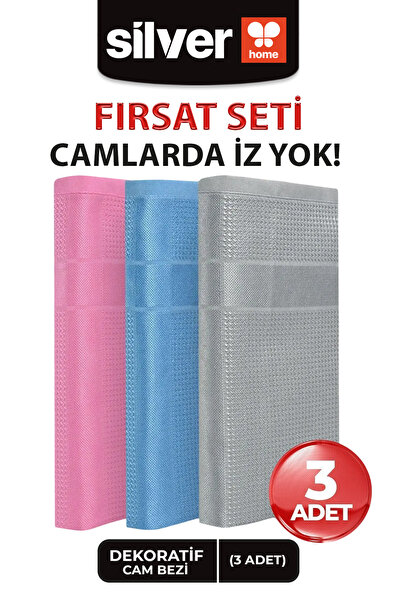 SİLVER HOME Lavetă decorativă din microfibră din 3 bucăți 42x68cm