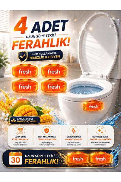 Fresh Products Marvel 2.5 Clip WC Koku Giderici Mango Aromalı 4’lü Paket