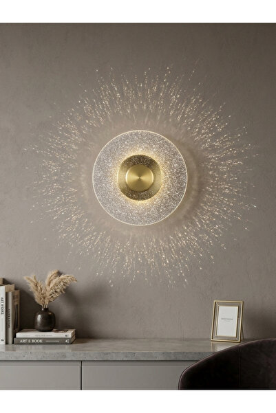 bella lighting Lüks Modern Dahlia 3 Renk Led Aplik Sarı Gold Duvar Lambası El...
