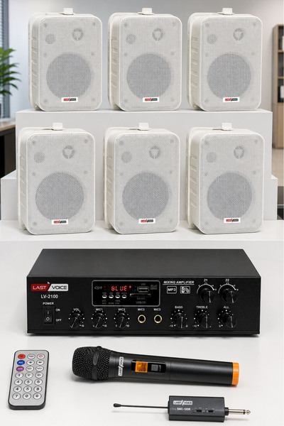Lastvoice Large Plus Paket-5 Hoparlör Ve Anfi Anons Ses Sistemi Seti