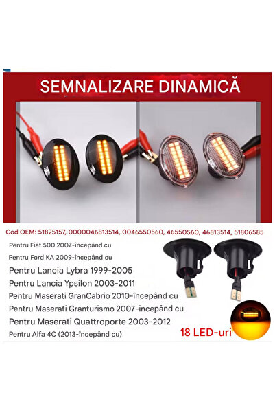 CerCip Semnalizari dinamice FORD KA, FIAT 500, LANCIA, MASERATI GranCabrio, G...
