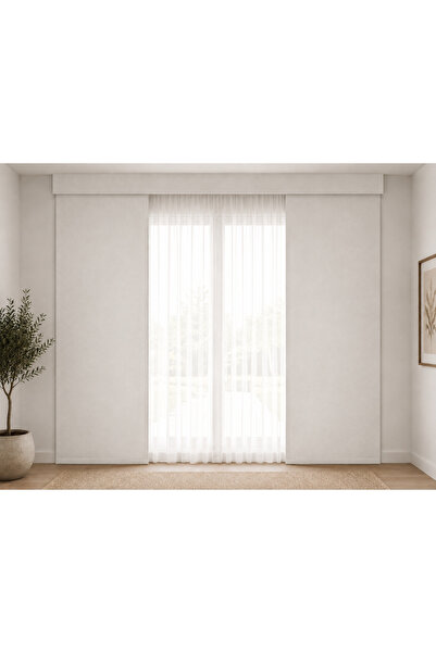 S&H Solis tekstil Kirli Beyaz,1/1 Pilesiz %100 Işık Geçirmez Blackout-İçi Siy...