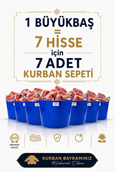 Akyüz Plastik 7 Hisselik 7 Adet 42 Litre Kurban eti sepeti, Kurban Sepeti, Es...