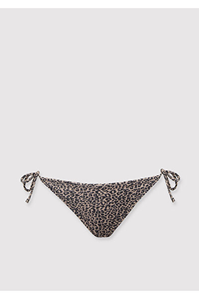 Mavi Leopar Desenli Kahverengi Bikini Altı 1913185-33653