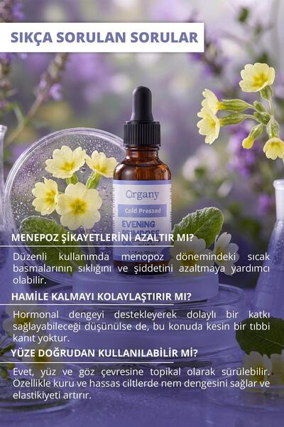 Organy Cold Pressed Evening Primrose Oil 100% Natural Sensitive and Dry Skin Care Oil Evening Primrose Oil 50 ml