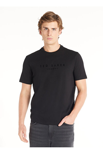 Ted Baker SİYAH LOGOLU BİSİKLET YAKA KISA KOLLU TSHİRT