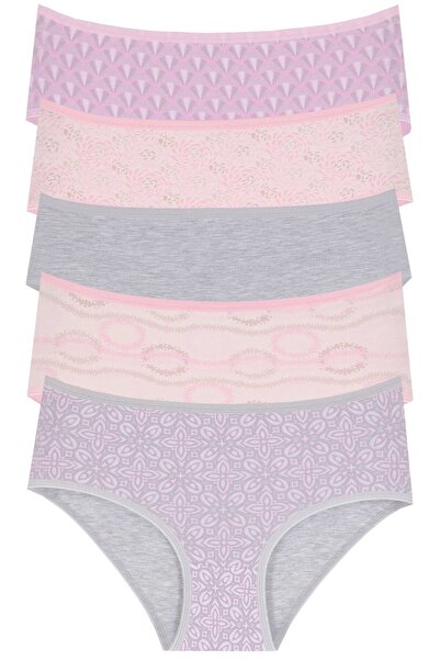 Newlilla 18006-3 Kadın 5'li Pinks Bato Külot Paketi