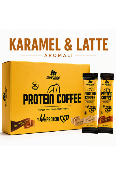 Mustang Nutrition Protein Coffee Karamel & Latte Aromalı 10 Gr x 20 Servis 20...