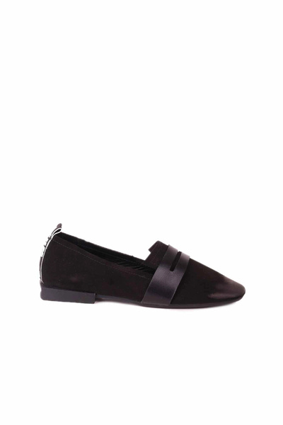 Bueno Shoes Loafer pentru femei din piele intoarsa 01wr6204 - Negru