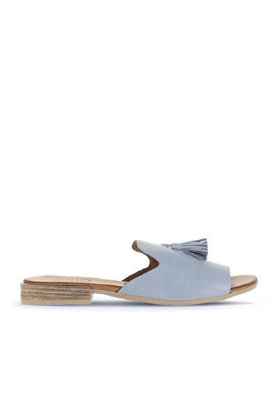 Bueno Shoes Sandale plate de damă din piele albastră 01wq5615