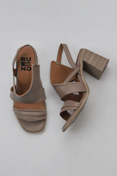 Bueno Shoes Sandale cu toc pentru femei din piele gri 01wy3705