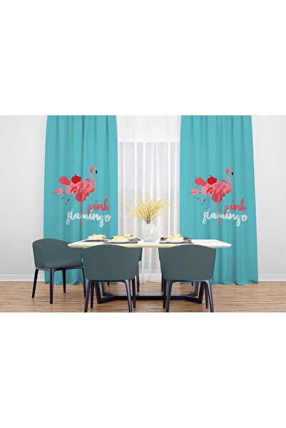 EVSEHOMES DIGITAL PRINT FLAMINGO SINGLE WING FON CURTAIN
