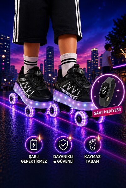 MUGGO حذاء رياضي للأطفال من SKATE مزود بعجلات مضيئة