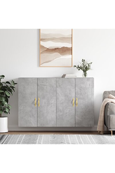 Concept Dulap cu montaj pe perete, 2 buc, gri beton, 69,5x34x90 cm
