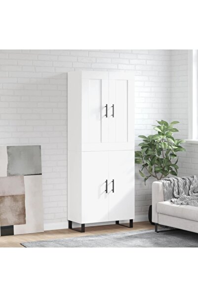 Concept Dulap înalt, alb, 69,5x34x180 cm, lemn compozit