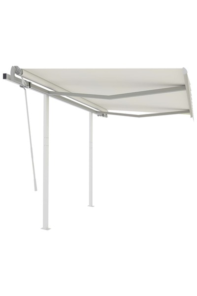 Concept Copertină retractabilă manual cu stâlpi, crem, 3x2,5 m
