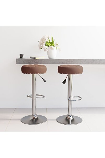 Concept Scaune de bar, 2 buc., maro, material textil