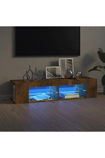 Concept Comodă TV cu lumini LED, stejar fumuriu, 135x39x30 cm
