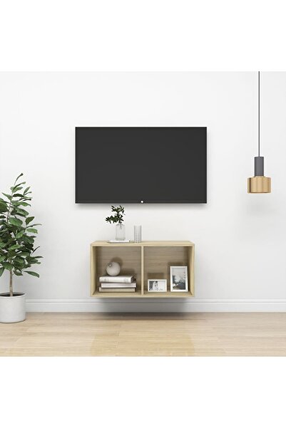 Concept Dulap TV montat pe perete, stejar Sonoma, 37x37x72 cm, PAL