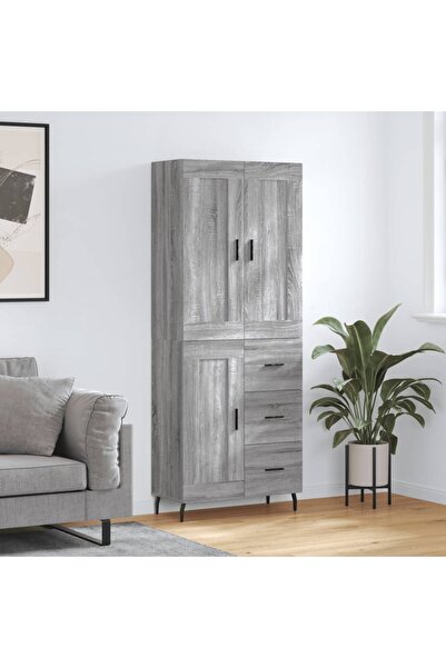 Concept Dulap înalt, gri sonoma, 69,5x34x180 cm, lemn compozit