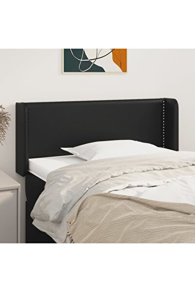 Concept Tăblie de pat cu aripioare negru 103x16x78/88cm piele ecologică