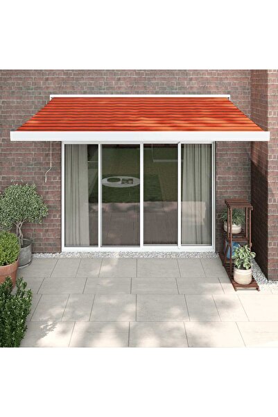 Concept Copertină retractabilă portocaliu/maro 3,5x2,5m textil/aluminiu