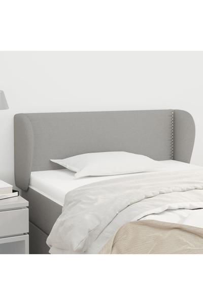 Concept Tăblie de pat cu aripioare gri deschis 93x23x78/88 cm textil