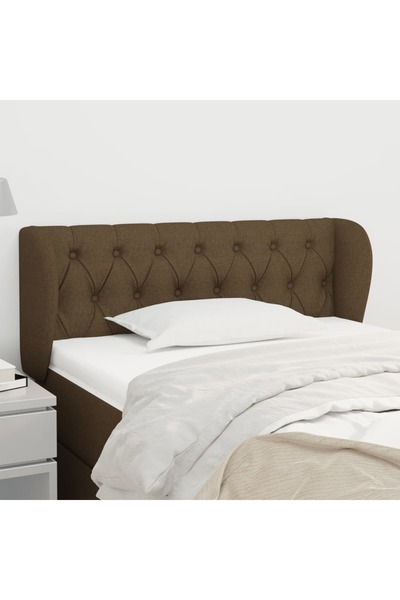 Concept Tăblie de pat cu aripioare maro închis 93x23x78/88 cm textil