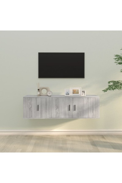 Concept Set dulapuri TV, 2 piese, gri sonoma, lemn prelucrat