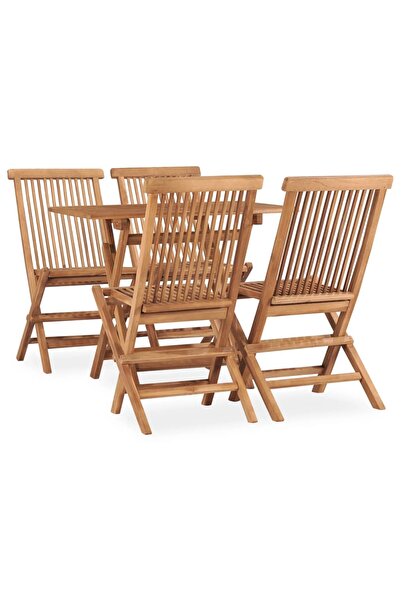 Concept Set mobilier de exterior pliabil, 5 piese, lemn masiv de tec