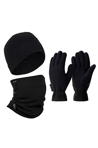 THERMOFORM Set mănuși unisex Polar, căciulă și guler, negru