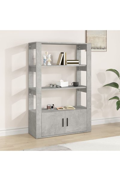 Concept Servantă, gri beton, 80x30x119,5 cm, lemn prelucrat