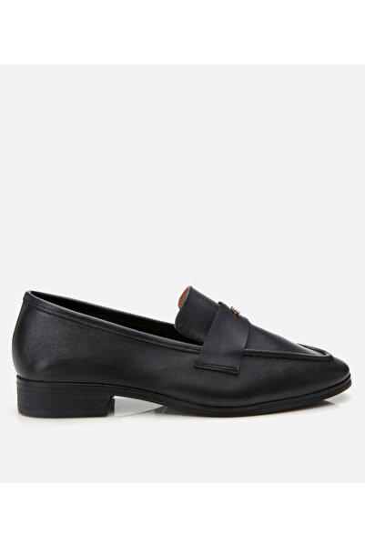 Hotiç Genuine Leather Black Women's Loafer