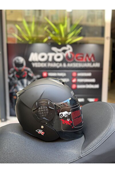 Free-M FR-665 Yarım Camlı Mat Siyah Kask