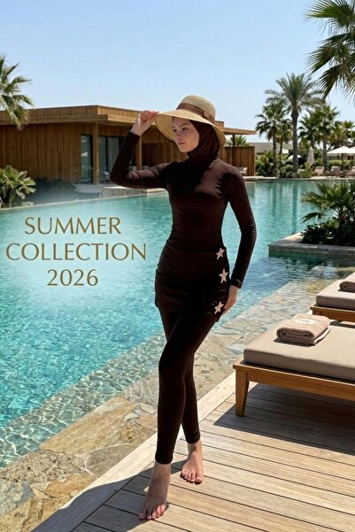 Şulemoda Giyim Starry Swimsuit Set Brown