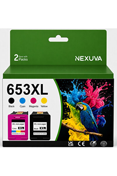 Nexuva خرطوشة حبر 653XL 653 عالية الإنتاجية بديلة لخرطوشة حبر HP 653 متوافقة ...