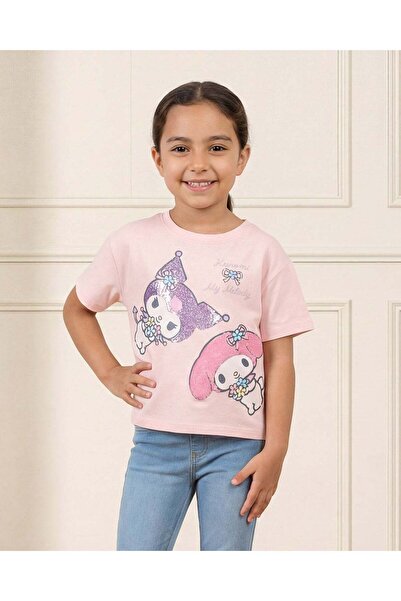 REDTAG Girls Pink Printed T-Shirt