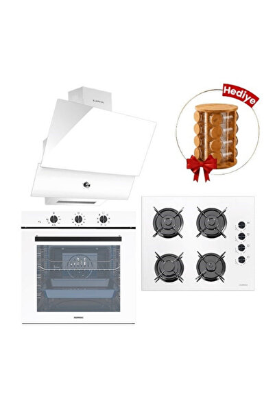 Luxell 88 Lt Süper Kristal Beyaz Ankastre Set A68-SF3/OC88/ DA88
