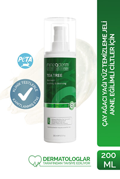 mineaderm Tea Tree Oil Facial Cleansing Gel – Prebiotic Supported, for Acne a...