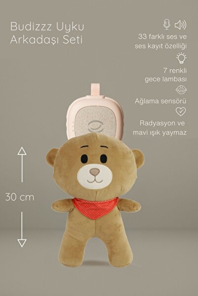 Plus 33 White Noise Device with Audible Crying Sensor | Baby Sleeping Companion Teddy Bear