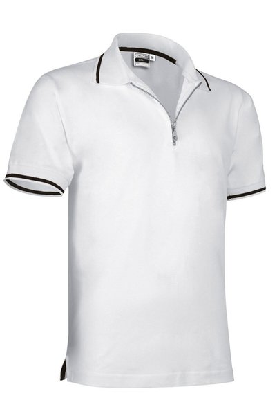 Valento Tricou polo bărbătesc, bumbac 100%, Golf, alb/negru