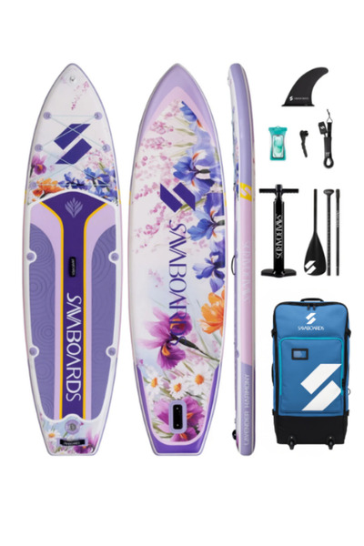 SavaBoards Lavender Harmony 11’ Geniş ve Dengeli Şişme Paddle Board (Tekerlek...