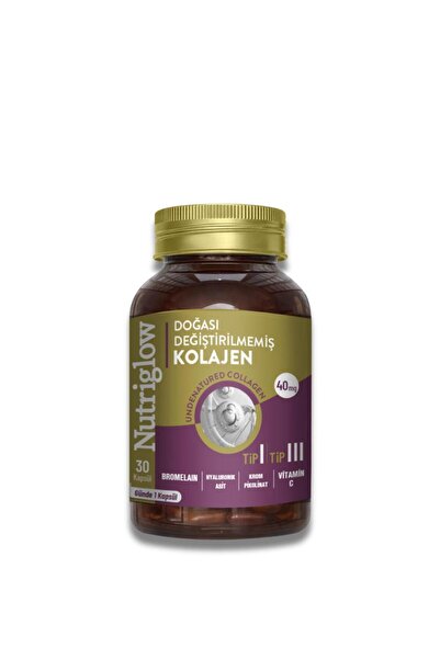 NUTRIGLOW Doğası Değiştirilmemiş Kolajen Tip I & Tip III – Bromelain, Hyaluro...
