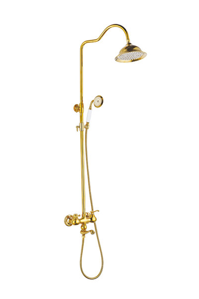 ACAR Roza Gold Banyo Bataryalı Yağmur Duş Seti Altın Renkli -