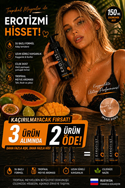 Erotist Tropik Meyve Aromalı Yenilebilir Jel 150 Ml Tatlı Aromalı Kayganlaştı...