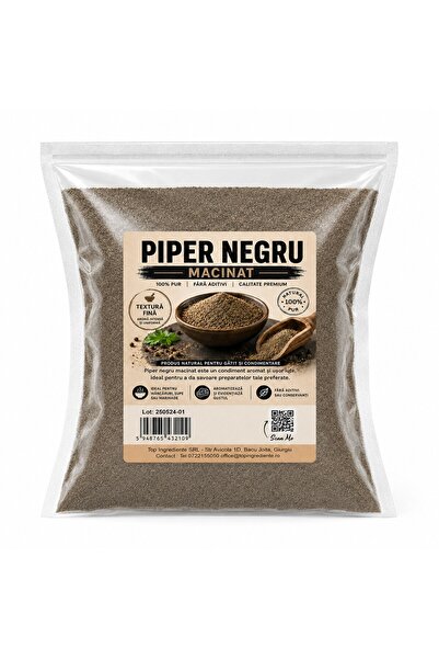Top Ingrediente Piper Negru Macinat, Punga 500g