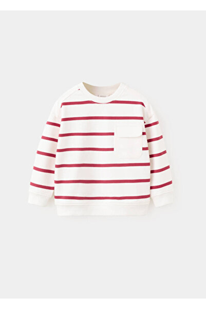 MANGO Baby Cepli çizgili sweatshirt