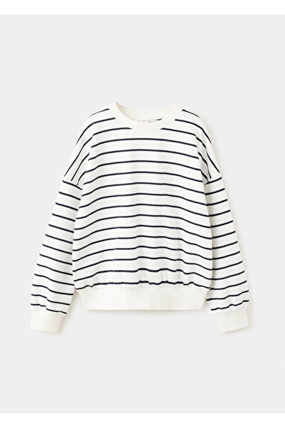 MANGO Kids Çizgili mesaj desenli sweatshirt