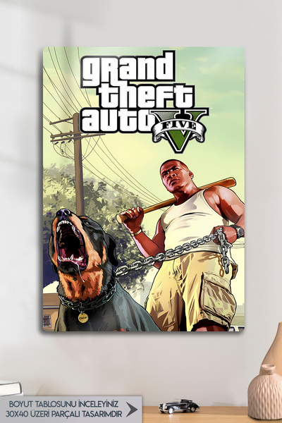 DekorHane Metalni print - GTA 5, Grand Theft Auto V, Rockstar Games, sjajna z...